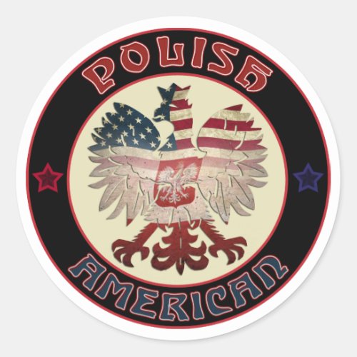 Polish American Eagle Classic Round Sticker