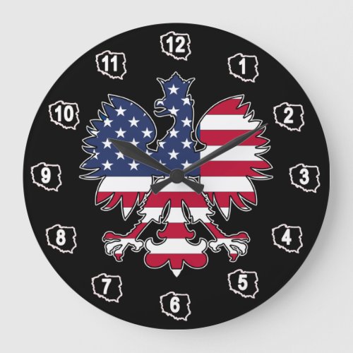 Polish American Eagle Clock