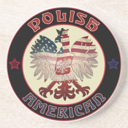 Polish American Eagle Coaster