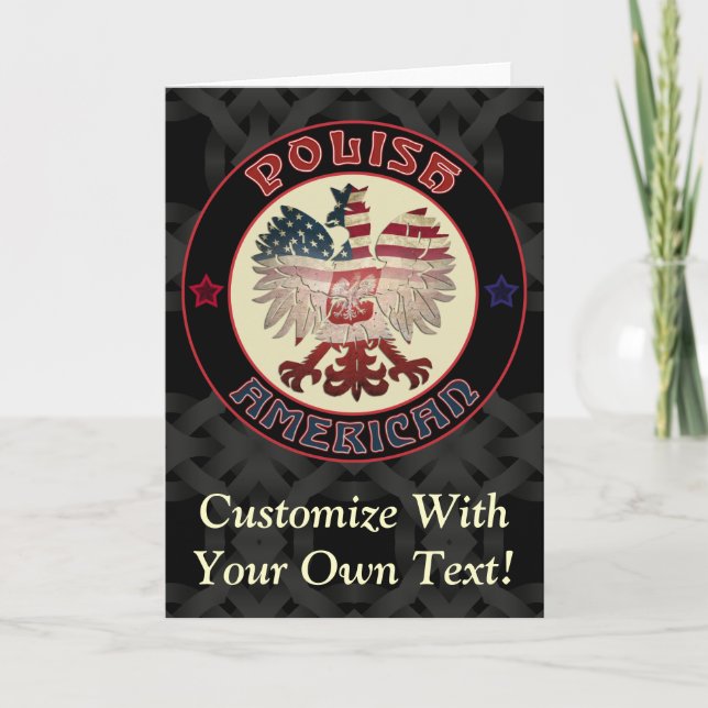 Polish American Eagle Greetings Holiday Card (Front)