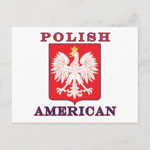 Polish American Eagle Shield Postcard
