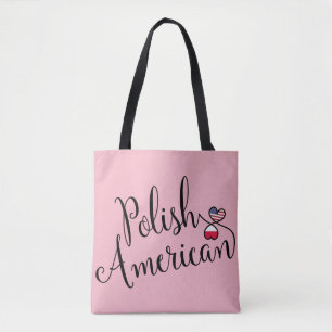 Polish American Entwined Hearts Tote Bag