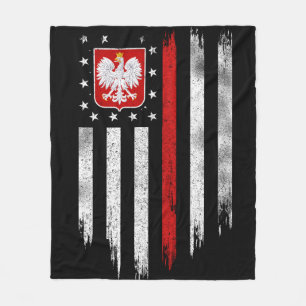 Polish American Flag Combo Poland Usa Polska Fleece Blanket