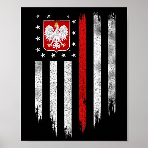 Polish American Flag Combo Poland Usa Polska Poster
