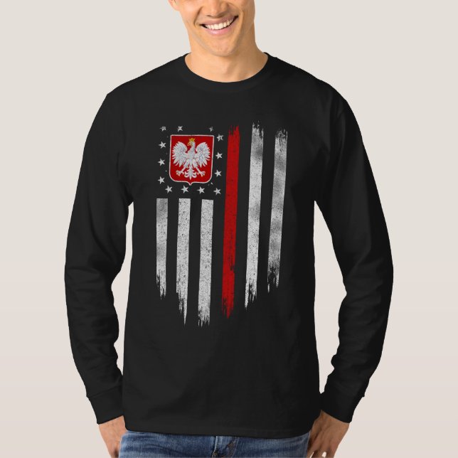 Polish American Flag Combo Poland Usa Polska T-Shirt (Front)