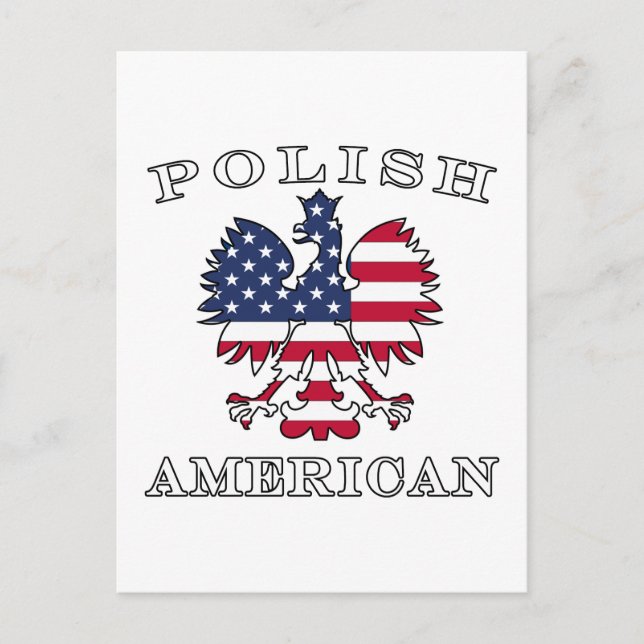 Polish American Flag Eagle Postcard (Front)