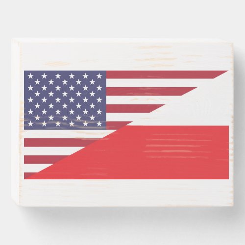 Polish American Flag Wood Sign