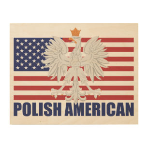Polish American Flag Wood Wall Art