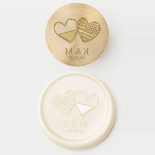 Polish American Heart Flags Wax Seal Stamp