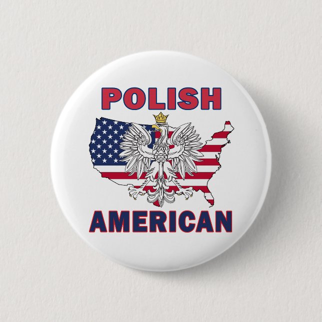 Polish American Map Button (Front)