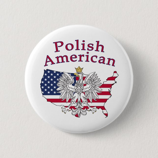 Polish American Map Button (Front)