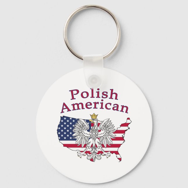 Polish American Map Keychain (Front)