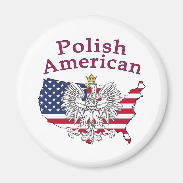 Polish American Map Magnet (Front)
