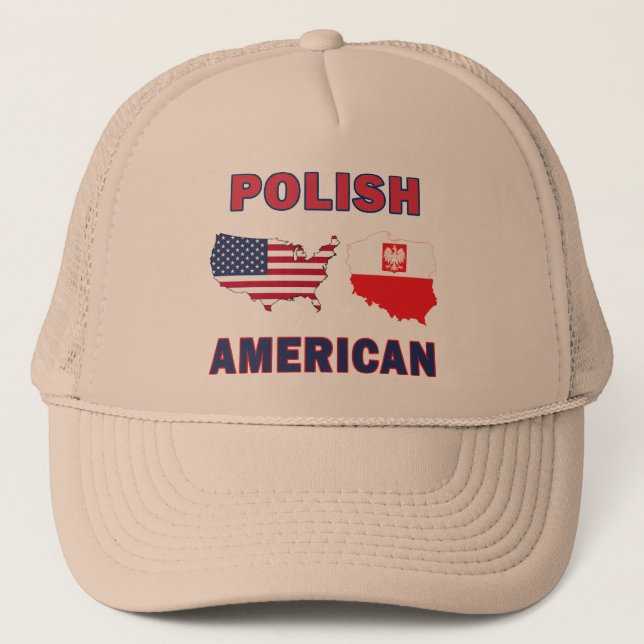 Polish American Map Trucker Hat (Front)