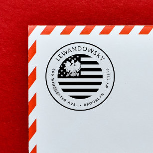 Polish-American Patriotic Return Address Self-inking Stamp