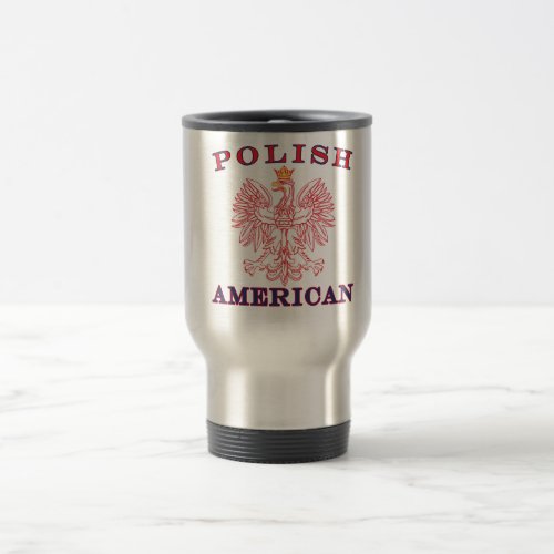 Polish American Red Eagle Travel Mug