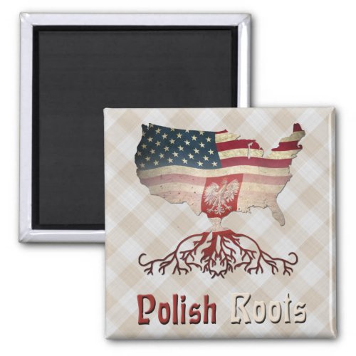 Polish American Roots Fridge Magnet