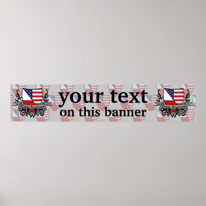 Polish American Shield Flag Banner Poster