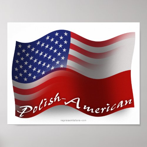 Polish_American Waving Flag Poster