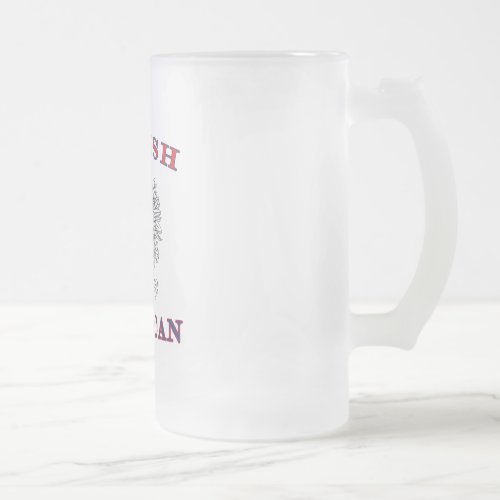 Polish American White Eagle Frosted Glass Beer Mug