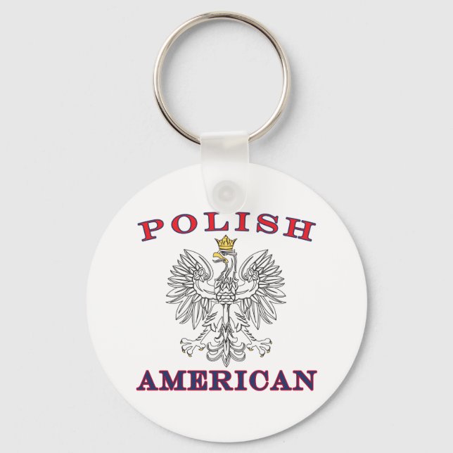 Polish American White Eagle Keychain (Front)