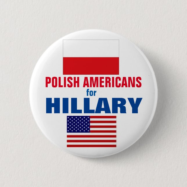 Polish Americans for Hillary 2016 Button (Front)