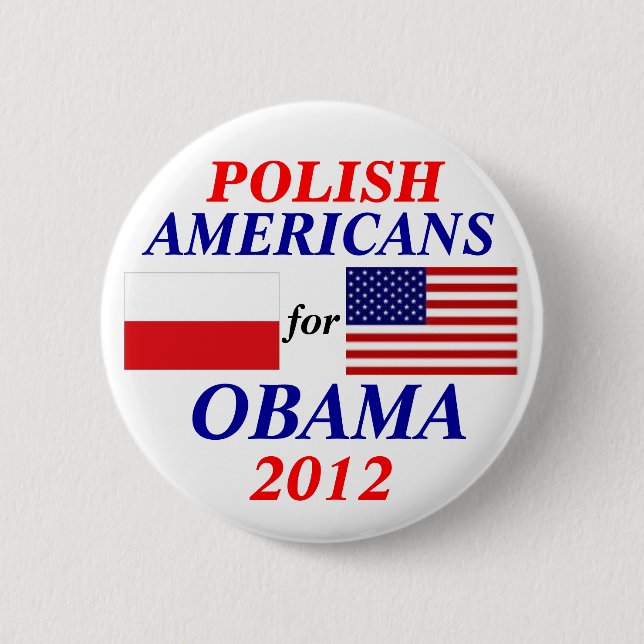 Polish americans for Obama Button (Front)