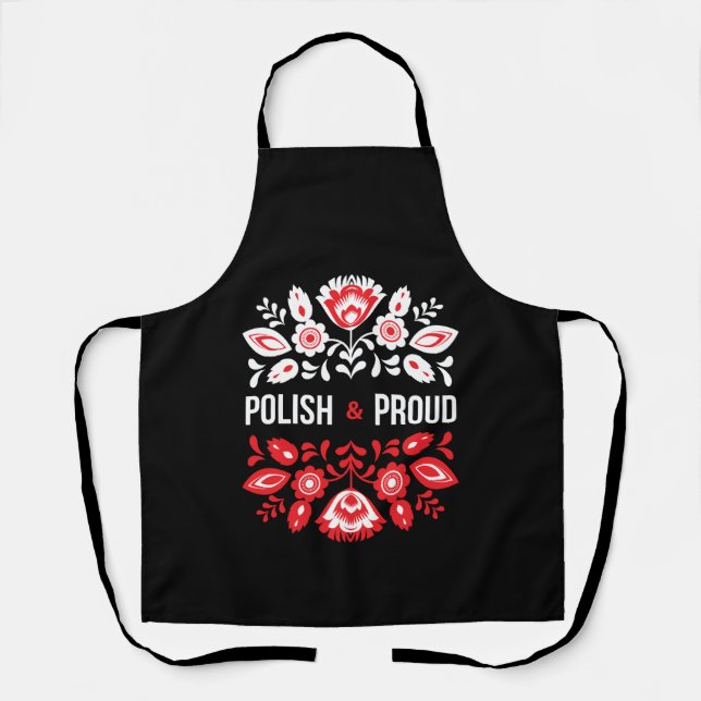 Polish and Proud Flowers Poland Polska Apron (Front)