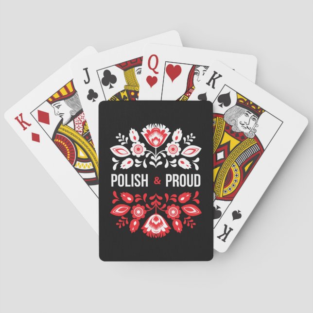 Polish and Proud Flowers Poland Polska Poker Cards (Back)