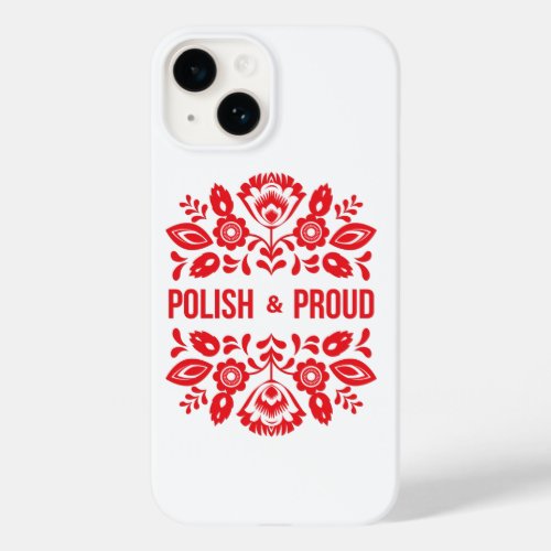 Polish and Proud Poland Polska Red Flowers Case_Mate iPhone 14 Case