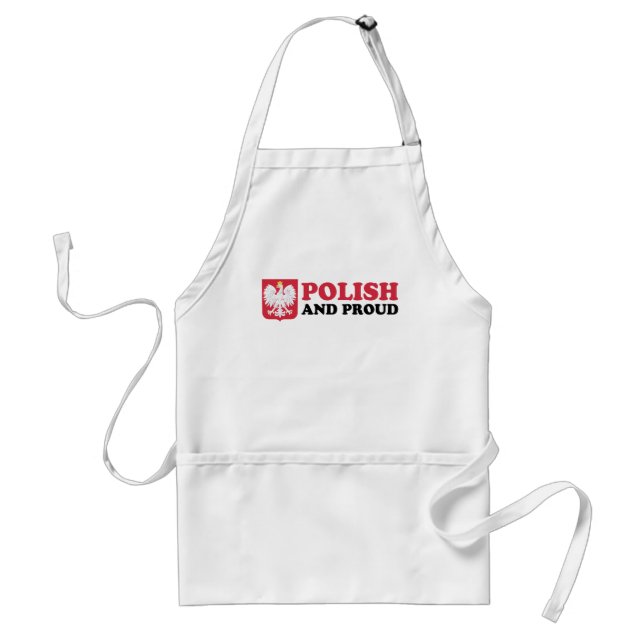 Polish And Proud With White Eagle Adult Apron (Front)