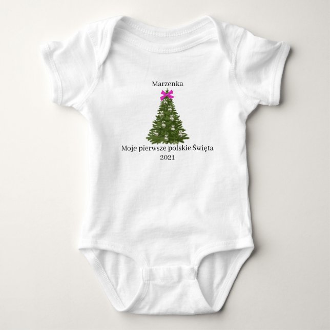 Polish baby 1st Christmas onsie Baby Bodysuit (Front)