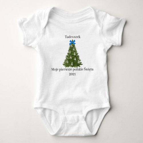 Polish baby 1st Christmas onsie Baby Bodysuit