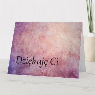 Polish BIG Thank You Note in Mauve  Dziekuje  Ci Card