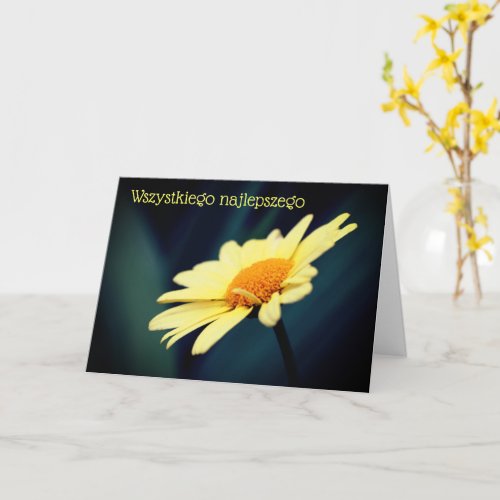 Polish Birthday Sto Lat Daisy Flower  Card