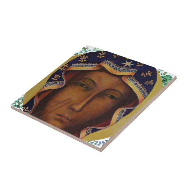 Polish Black Madonna Czestochow Virgin Art Ceramic Tile (Side)