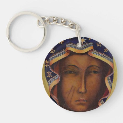Polish Black Madonna Czestochow Virgin Art Keychain