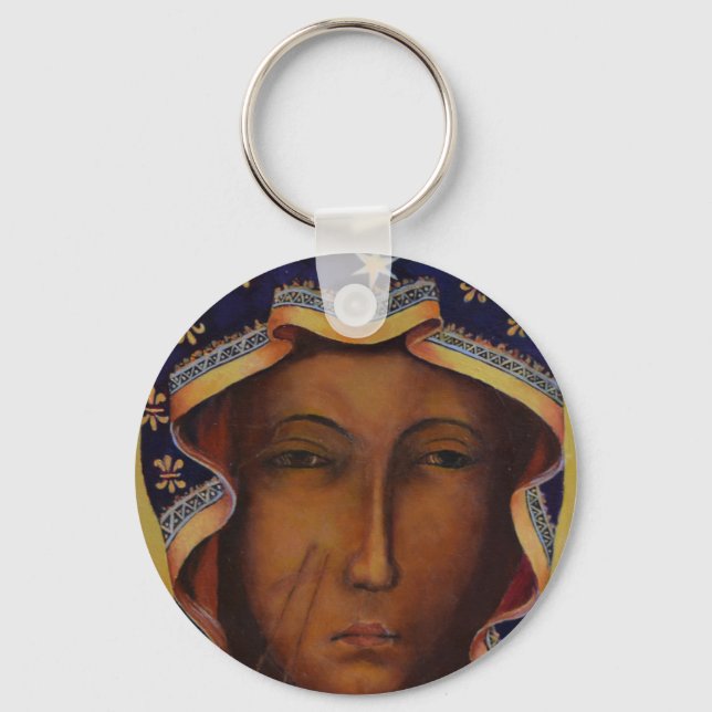 Polish Black Madonna Czestochow Virgin Art Keychain (Front)