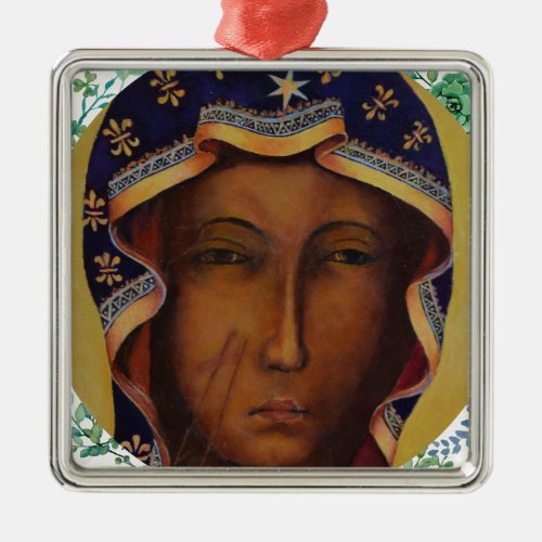 Polish Black Madonna Czestochow Virgin Art Metal Ornament