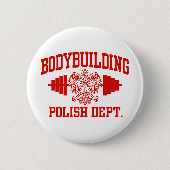 Polish Bodybuilding Pinback Button (Front)