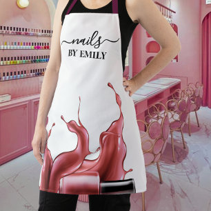 Polish bottle splash Custom Nail Salon Apron