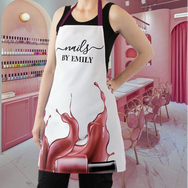 Polish bottle splash Custom Nail Salon  Apron (Creator Uploaded)