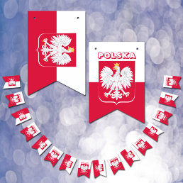 Polish bunting Flags, patriotic banners, Poland Bunting Flags