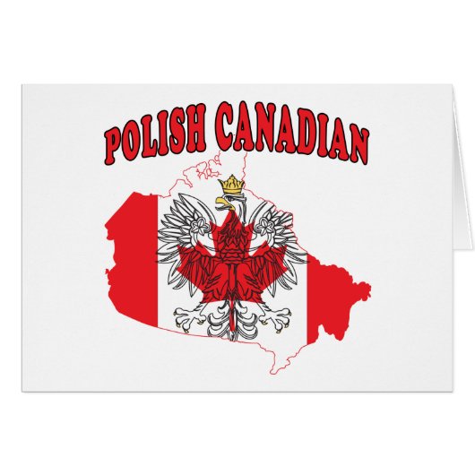 Polish Canadian Canada Flag Map Cards (Front Horizontal)