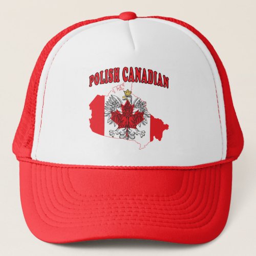 Polish Canadian Canada Flag Map Trucker Hat
