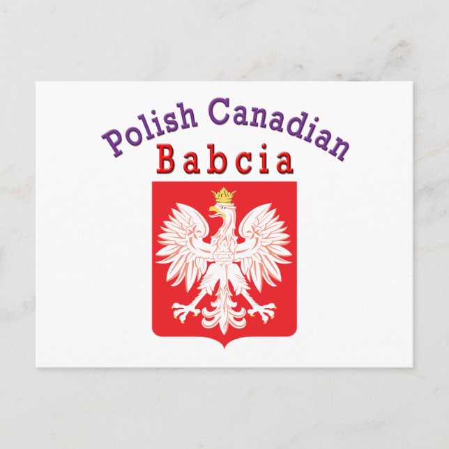 Polish Canadian Eagle Shield Babcia Postcard (Front)