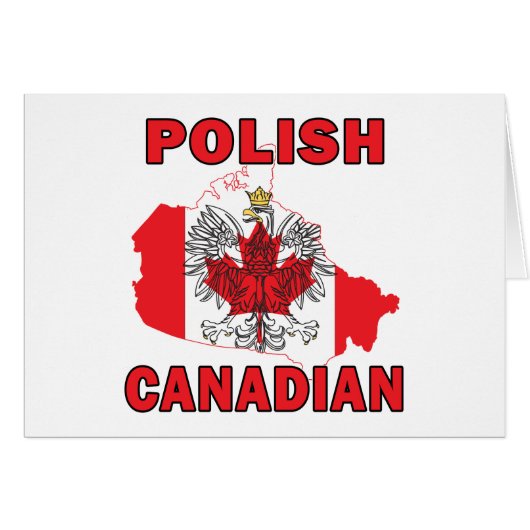 Polish Canadian Flag Canada Map Cards (Front Horizontal)