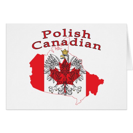 Polish Canadian Flag Map Cards (Front Horizontal)