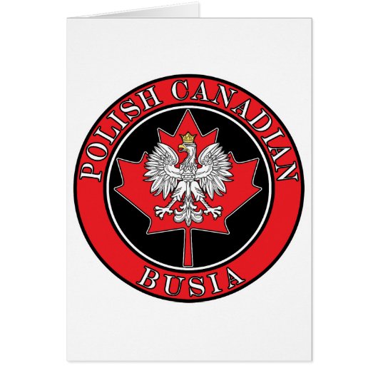 Polish Canadian Maple Leaf Busia Cards (Front)