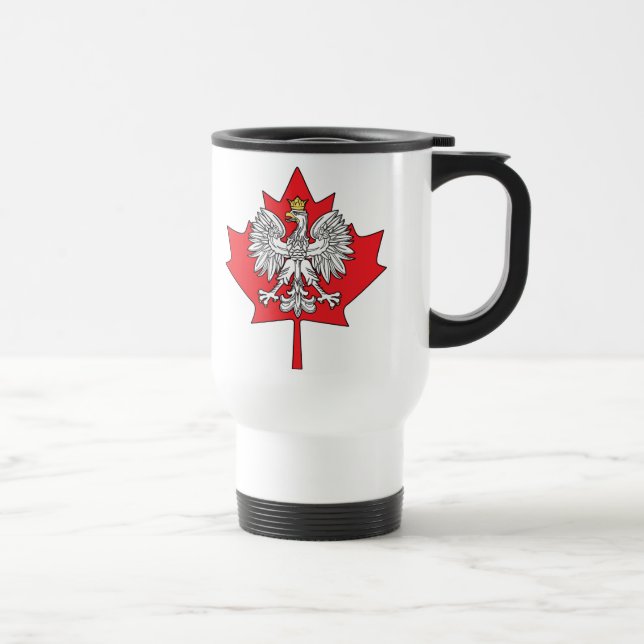 Polish Canadian Maple Leaf Travel Mug (Right)